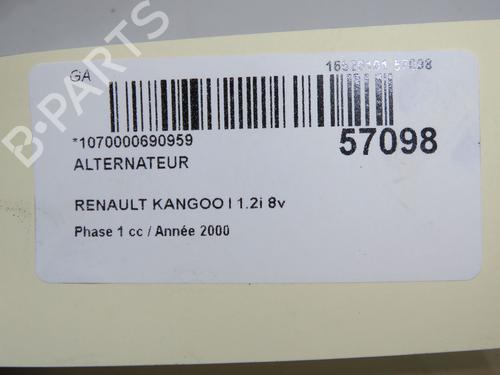 Alternator RENAULT KANGOO (KC0/1_) 1.2 (KC0A, KC0K, KC0F, KC01) | BP36850201M7  - Image 9
