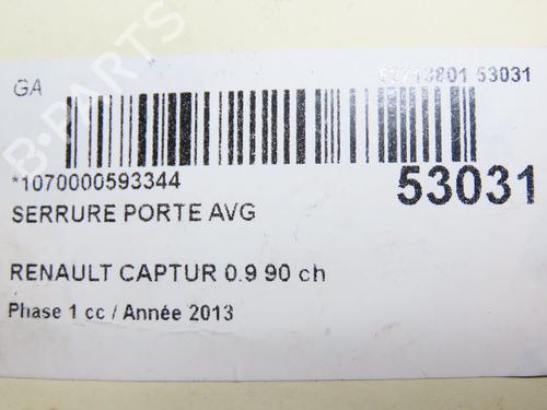 Front left lock RENAULT CAPTUR I (J5_, H5_) 0.9 TCe 90 | BP28802030C98 