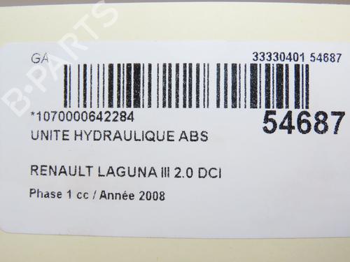 Used ABS pump RENAULT LAGUNA III (BT0/1) 2.0 dCi (BT07, BT0J, BT14, BT1A, BT1S) (131 hp) 28829993