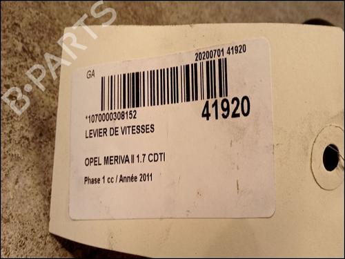 Used Gear lever OPEL MERIVA B MPV (S10) 1.7 CDTI (75) (110 hp) 9617308
