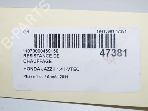 Used Heater resistor Heater resistor HONDA JAZZ III (GE_, GG_, GP_, ZA_) 1.3 i (GE6, GG3, GG6) (100 hp) 33222709 33222709