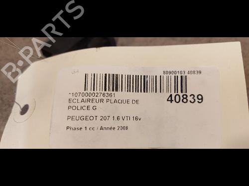Used Licence plate light PEUGEOT 207 (WA_, WC_) 1.6 16V VTi (120 hp) 14880747