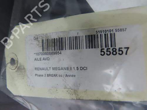 Used Right front fenders RENAULT MEGANE II Estate (KM0/1_) 1.5 dCi (KM16, KM1E) (106 hp) 31984613