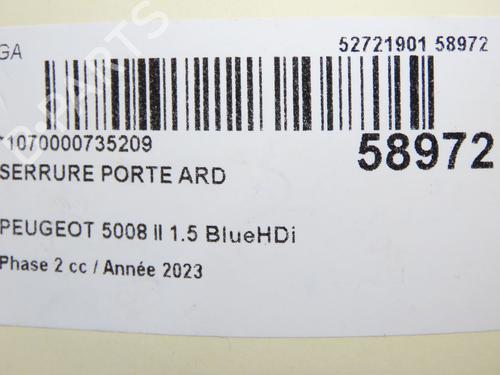 Used Rear right lock Rear right lock PEUGEOT 5008 II (MC_, MJ_, MR_, M4_) 1.5 BlueHDi 130 (MCYHZJ, MCYHZR, MCYHZX) (131 hp) 34048980 34048980