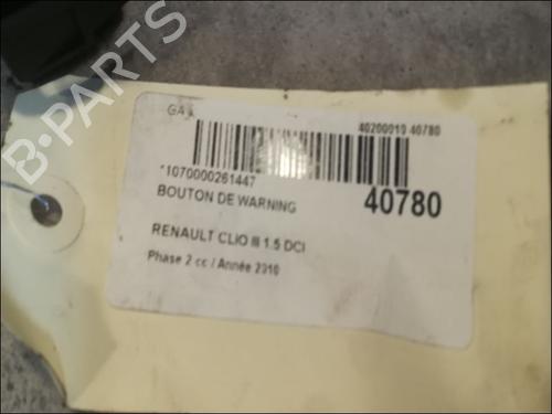 Used Warning switch RENAULT CLIO III (BR0/1, CR0/1) 1.5 dCi (C/BR0G, C/BR1G) (68 hp) 9611370