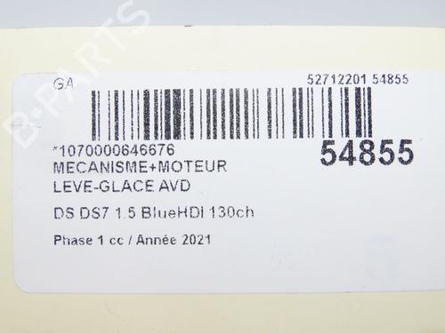 Vindusheismekanisme høyre foran DS DS 7 Crossback (J4_, JR_, JC_) 1.5 BlueHDi 130 (JCYHZJ, JCYHZR) | BP30955827C23