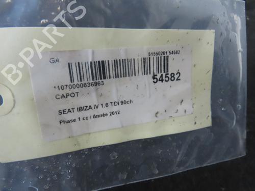 Used Hood SEAT IBIZA IV (6J5, 6P1) 1.6 TDI (90 hp) 28968396