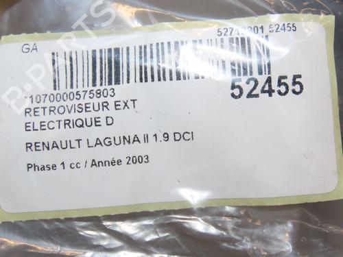 Right mirror RENAULT LAGUNA II (BG0/1_) 1.9 dCi (BG08, BG0G) | BP24359014C27 