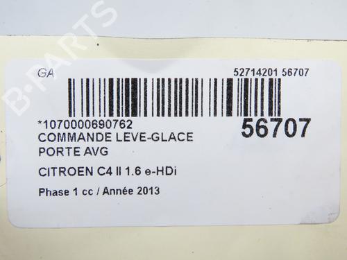 Left front window switch CITROËN C4 II (NC_) 1.6 HDi 115 | BP33032208I27 - Image 6