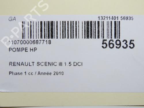 Injection pump RENAULT SCÉNIC III (JZ0/1_) 1.5 dCi | BP31162628M78 