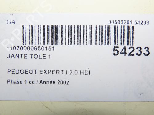 Used Rim PEUGEOT EXPERT Van (222) 2.0 HDI (94 hp) 30333615