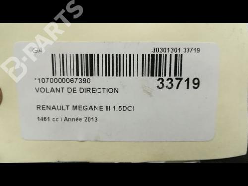 Steering wheel RENAULT MEGANE III Grandtour (KZ0/1) 1.5 dCi (KZ09, KZ0D, KZ1G, KZ29, KZ14, KZ1W, KZ10, KZ1F,... | BP9595562C49