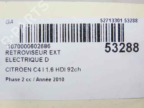 Right mirror CITROËN C4 I (LC_) 1.6 HDi | BP28831375C27 