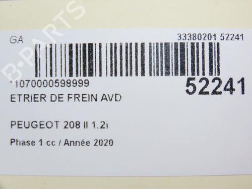 Used Right front brake caliper PEUGEOT 208 II (UB_, UP_, UW_, UJ_) 1.2 PureTech 100 (101 hp) 26381222