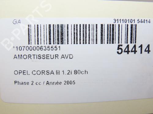 Højre fortil støddæmper OPEL CORSA C (X01) 1.2 Twinport (F08, F68) | BP29415144M17 