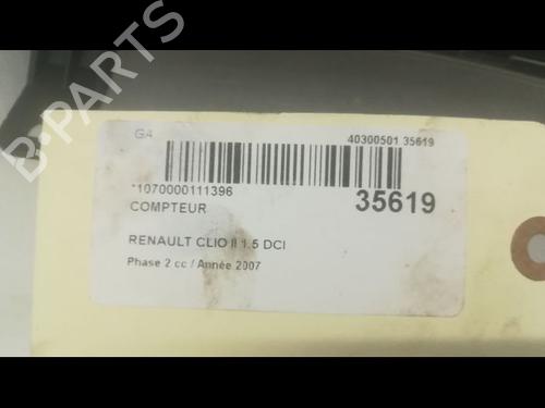 Used Instrument cluster RENAULT CLIO II (BB_, CB_) 1.5 dCi (B/CB3M) (64 hp) 9597807
