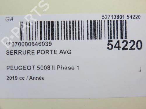 Used Front left lock PEUGEOT 5008 II (MC_, MJ_, MR_, M4_) 1.2 THP (MRHNYH, MRHNYW, MRHNSJ, MRHNSU, MRHNSM) (131 hp) 27976939