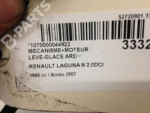 Rear right window mechanism RENAULT LAGUNA III (BT0/1) 2.0 dCi (BT07, BT0J, BT14, BT1A, BT1S) | BP9593554C25 