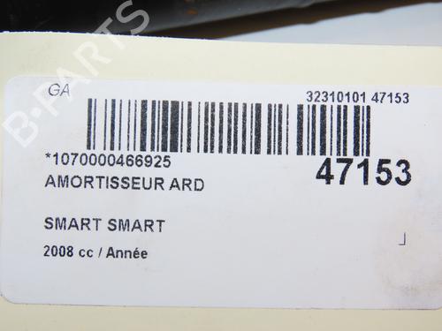 Right rear shock absorber SMART FORTWO Coupe (451) 1.0 (451.331, 451.380) | BP19089460M19 