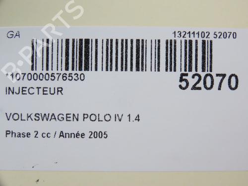 Used Injector VW POLO IV (9N_, 9A_) 1.4 TDI (80 hp) 28828815