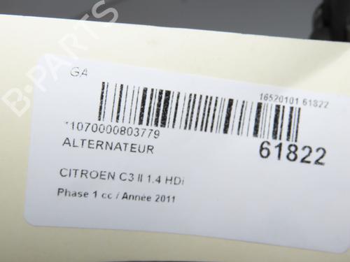 Generator Generator CITROËN C3 II (SC_) 1.4 HDi 70 (SC8HZC, SC8HR0, SC8HP4) (68 hp) 39756431 39756431