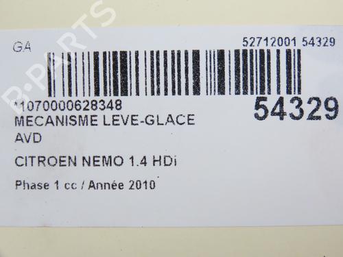 Vindusheismekanisme høyre foran CITROËN NEMO MPV 1.4 HDi (68 hp) 31120701