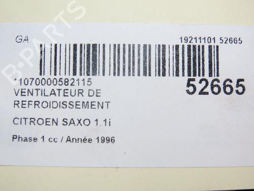Køleventilator elektrisk CITROËN SAXO (S0, S1) 1.1 X, SX (60 hp) 28801458
