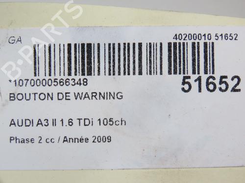 Used Warning switch AUDI A3 (8P1) 1.6 TDI (105 hp) 28830198