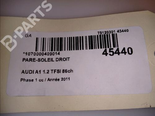 Right sun visor AUDI A1 (8X1, 8XK) 1.2 TFSI | BP11628377I2 