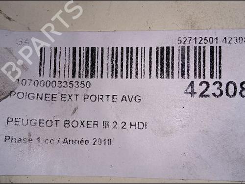 Used Front left exterior door handle PEUGEOT BOXER Van 2.2 HDi 100 (101 hp) 9619444