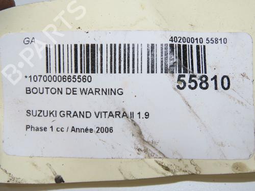 Advarselsbryter SUZUKI GRAND VITARA II (JT, TE, TD) 1.9 DDiS All-wheel Drive (JT419, TD44, JB419WD, JB419XD,... (129 hp) 32076104