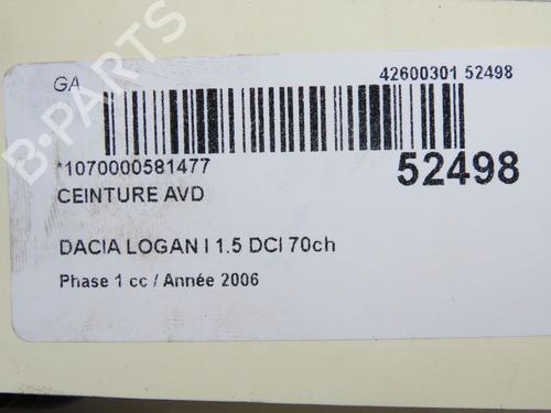 Front right seatbelt DACIA LOGAN (LS_) 1.5 dCi (LS0K) | BP36893433I25  - Image 5
