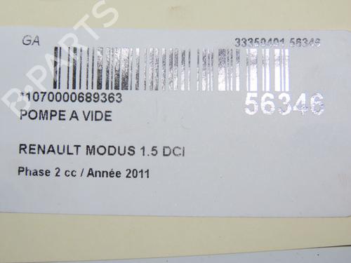 Pompe à vide RENAULT MODUS / GRAND MODUS (F/JP0_) 1.5 dCi 75 (75 hp) 30841108