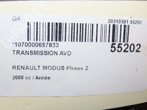 Arbre de transmission avant droit RENAULT MODUS / GRAND MODUS (F/JP0_) 1.6 (JP03, JP0B, JP0U, JP0Y, JP1G) (112 hp) 28829561