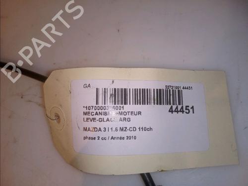Used Rear left window mechanism MAZDA 3 (BL) 1.6 MZ-CD (BL14) (109 hp) 14951632