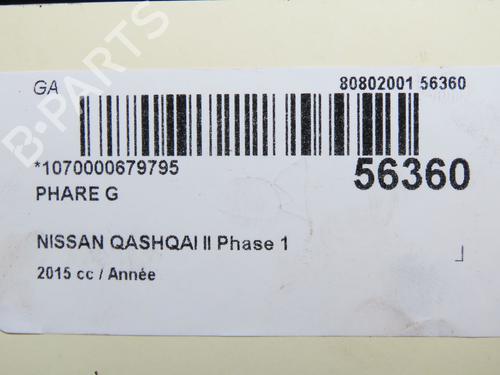 Used Left headlight NISSAN QASHQAI II (J11, J11_) 1.6 dCi (130 hp) 32129698