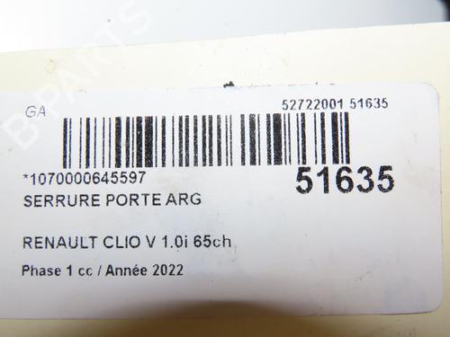 Used Rear left lock RENAULT CLIO V (B7_) 1.0 SCe 65 (B7MG) (67 hp) 29441802