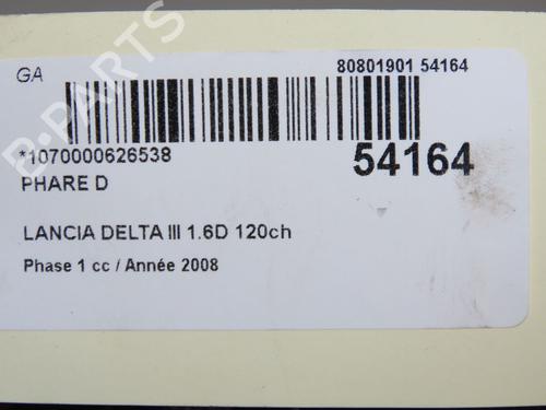 Right headlight LANCIA DELTA III (844_) 1.6 D Multijet (844.AXC11, 844.AXC1A) | BP33279347C29 - Image 8