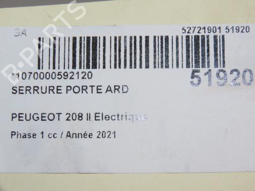 Rear right lock PEUGEOT 208 II (UB_, UP_, UW_, UJ_) e-208 | BP28969039C99 