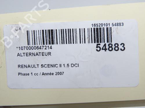 Used Alternator Alternator RENAULT SCÉNIC II (JM0/1_) 1.5 dCi (JM1E, JM16) (106 hp) 33417677 33417677