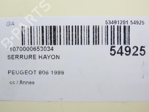 Used Tailgate lock PEUGEOT 806 (221) [1994-2002]  30797605