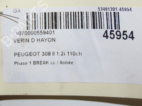 Used Tailgate lift support PEUGEOT 308 SW II (LC_, LJ_, LR_, LX_, L4_) 1.2 THP 110 (110 hp) 28832261
