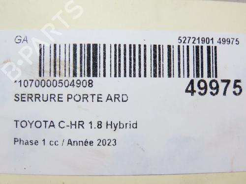 Rear right lock TOYOTA C-HR (_X1_) 1.8 Hybrid (ZYX10_, ZYX11_, ZYX10R, ZYX11R) | BP28802108C99 