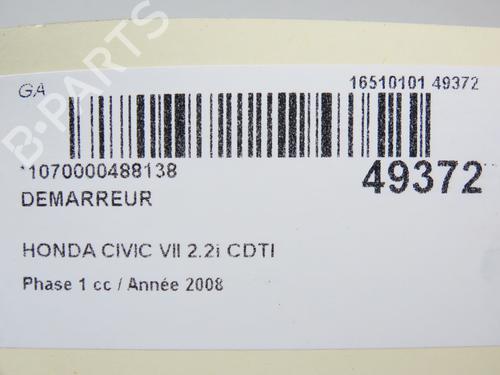 Used Starter Starter HONDA CIVIC VIII Hatchback (FN, FK) 2.2 CTDi (FK3) (140 hp) 23646920 23646920