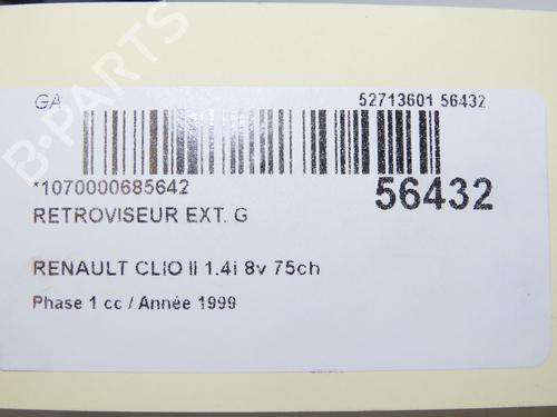Used Left mirror RENAULT CLIO II (BB_, CB_) 1.4 (B/CB0C, B/CB0S) (75 hp) 31274412