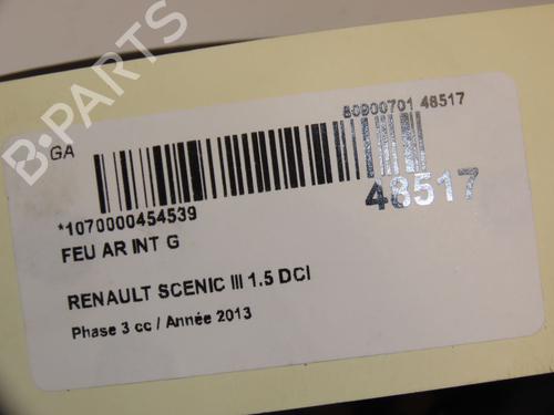 Used Left tailgate light RENAULT SCÉNIC III (JZ0/1_) 1.5 dCi (110 hp) 16688330