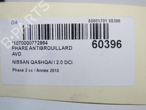 Faro Antiniebla delantero derecho Faro Antiniebla delantero derecho NISSAN QASHQAI I (J10, NJ10) 2.0 dCi (150 hp) 37455534 37455534