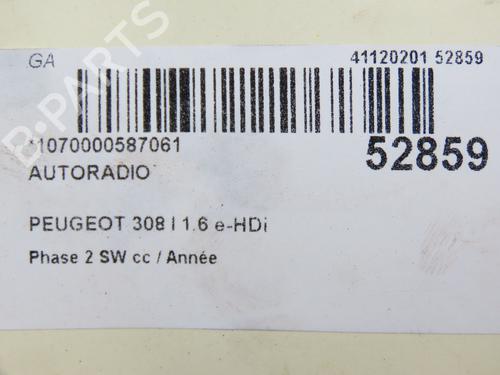 Radio PEUGEOT 308 SW I (4E_, 4H_) 1.6 HDi | BP28968056E6 