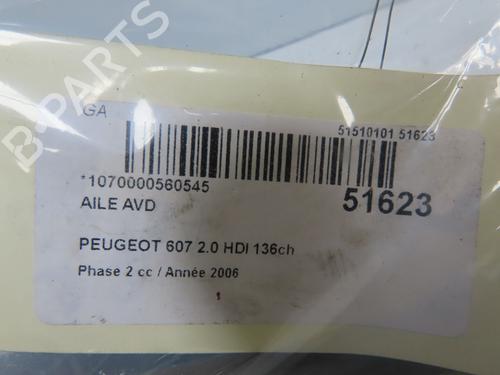 Right front fenders PEUGEOT 607 (9D, 9U) 2.0 HDI | BP26383630C42 