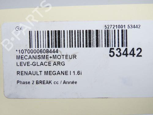 Rudehejsemekanisme venstre bagtil Rudehejsemekanisme venstre bagtil RENAULT MEGANE I Grandtour (KA0/1_) 1.6 16V (KA0B, KA04, KA11) (107 hp) 33998866 33998866